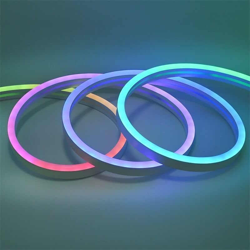 幻彩霓虹燈帶08x17mm跑馬流水漸變?nèi)嵝怨枘z戶外防水燈帶 - 4