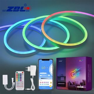 幻彩霓虹燈帶08x17mm跑馬流水漸變?nèi)嵝怨枘z戶外防水燈帶